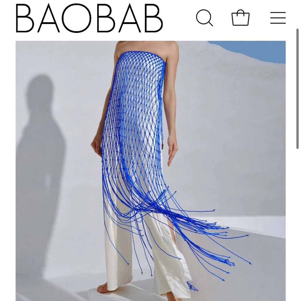 Balbab collection Blue Fringe Maxi Dress